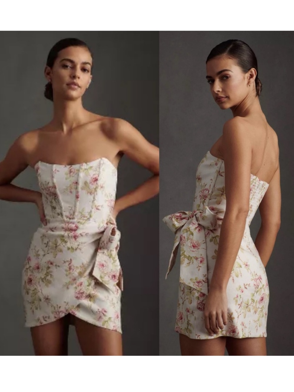 V. Chapman Nasturtium Mini Strapless Corset Wrap Dress in Pink Rose - Size 2